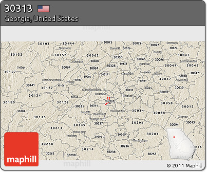 Classic Style 3D Map of ZIP Code 30313