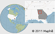 Savanna Style Location Map of ZIP code 30313, highlighted country, highlighted state, hill shading