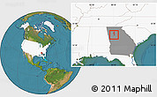 Satellite Location Map of ZIP code 30314, highlighted country, highlighted state