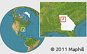Satellite Location Map of ZIP code 30314, highlighted county, highlighted state