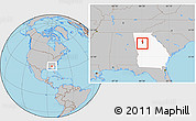 Gray Location Map of ZIP code 30337, highlighted state