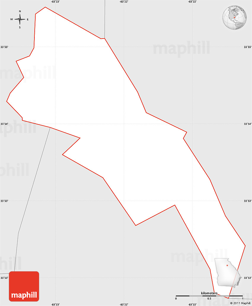 silver style simple map of 30609