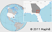 Gray Location Map of ZIP code 31501, highlighted country, highlighted state