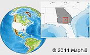 Physical Location Map of ZIP code 31519, highlighted country, highlighted state