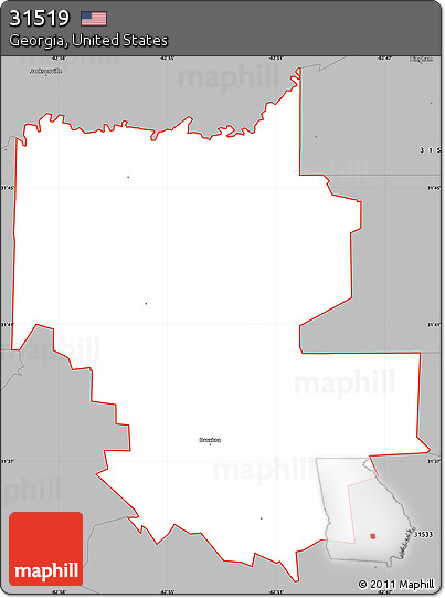 Gray Simple Map of ZIP Code 31519