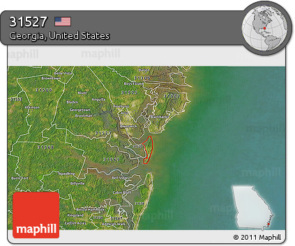 Satellite 3D Map of ZIP Code 31527