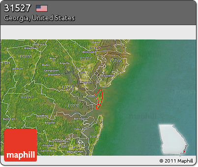 Satellite 3D Map of ZIP Code 31527