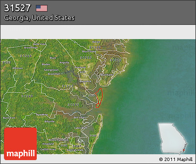 Satellite 3D Map of ZIP Code 31527