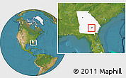 Satellite Location Map of ZIP code 31532, highlighted county, highlighted state