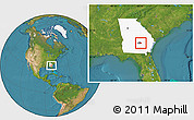 Satellite Location Map of ZIP code 31549, highlighted county, highlighted state