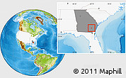 Physical Location Map of ZIP code 31551, highlighted country, highlighted state