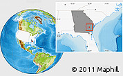 Physical Location Map of ZIP code 31555, highlighted country, highlighted state