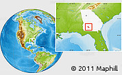Physical Location Map of ZIP code 31705, highlighted state