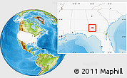 Physical Location Map of ZIP code 31707, highlighted country, highlighted county