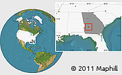 Satellite Location Map of ZIP code 31709, highlighted country, highlighted state