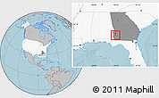 Gray Location Map of ZIP code 31713, highlighted country, highlighted state, hill shading