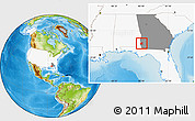 Physical Location Map of ZIP code 31723, highlighted country, highlighted state