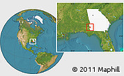 Satellite Location Map of ZIP code 31723, highlighted state
