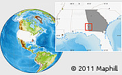 Physical Location Map of ZIP code 31724, highlighted country, highlighted state