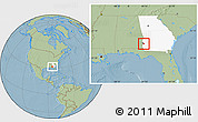 Savanna Style Location Map of ZIP code 31724, highlighted county, highlighted state, hill shading