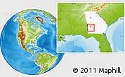 Physical Location Map of ZIP code 31726, highlighted state