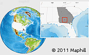Physical Location Map of ZIP code 31733, highlighted country, highlighted state