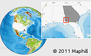 Physical Location Map of ZIP code 31737, highlighted country, highlighted state