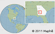 Savanna Style Location Map of ZIP code 31743, highlighted county, highlighted state, hill shading