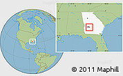 Savanna Style Location Map of ZIP code 31743, highlighted county, highlighted state