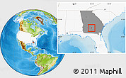 Physical Location Map of ZIP code 31760, highlighted country, highlighted state