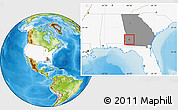 Physical Location Map of ZIP code 31762, highlighted country, highlighted state