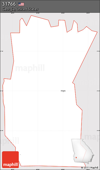 Classic Style Simple Map of ZIP Code 31766, cropped outside