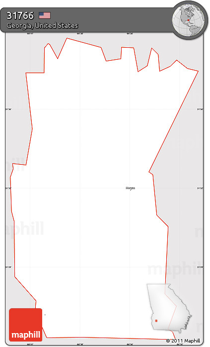 Classic Style Simple Map of ZIP Code 31766, cropped outside