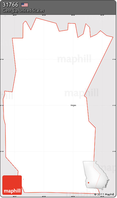 Classic Style Simple Map of ZIP Code 31766, cropped outside