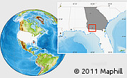 Physical Location Map of ZIP code 31773, highlighted country, highlighted state