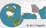 Satellite Location Map of ZIP code 31780, highlighted country, highlighted state