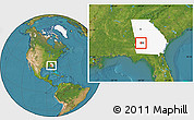 Satellite Location Map of ZIP code 31780, highlighted county, highlighted state