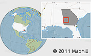 Savanna Style Location Map of ZIP code 31780, highlighted country, highlighted state, hill shading