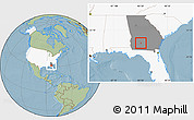 Savanna Style Location Map of ZIP code 31781, highlighted country, highlighted state, hill shading