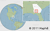 Savanna Style Location Map of ZIP code 31789, highlighted county, highlighted state, hill shading