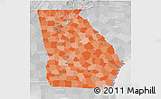 Political Shades 3D Map of Georgia, lighten, desaturated