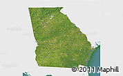 Satellite 3D Map of Georgia, single color outside