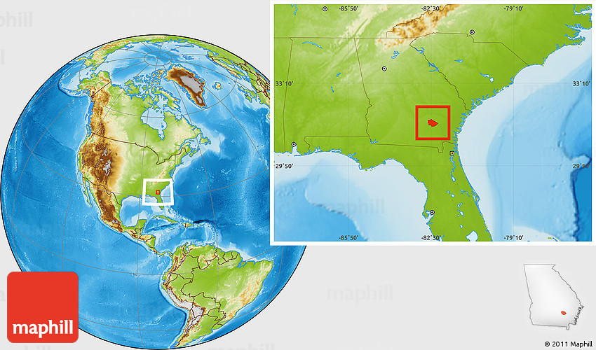 Physical Location Map of Bacon County