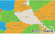 Shaded Relief 3D Map of Elbert County, political outside