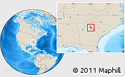 Shaded Relief Location Map of Elbert County