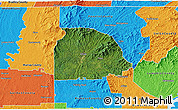 Satellite 3D Map of Gilmer County, political outside