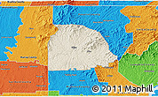 Shaded Relief 3D Map of Gilmer County, political outside