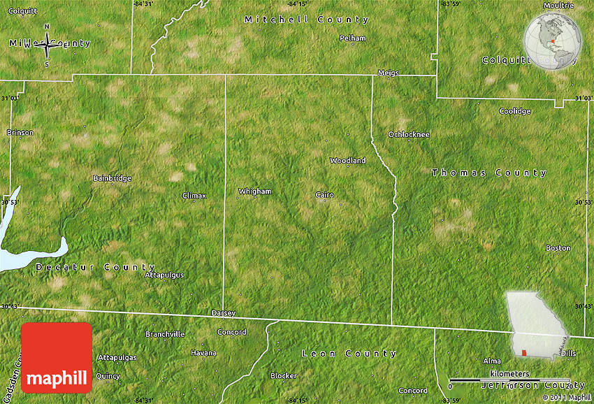Satellite Map of Grady County