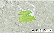 Physical 3D Map of Hart County, lighten, semi-desaturated