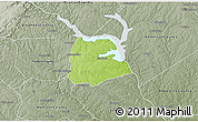 Physical 3D Map of Hart County, semi-desaturated